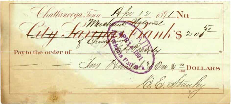 Merchants National Bank X out City Savings Bank 8-12-1891